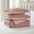 thumbnail image 3 of VCNY Home Embroidered 3-Piece Rose Pick Stitch Microfiber Quilt Set, King, 3 of 5