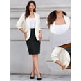 thumbnail image 2 of DARING DIVA Women's Ruched 3/4 Sleeve Shawl Collar Dressy Suit Jacket XL Cream White, 2 of 6