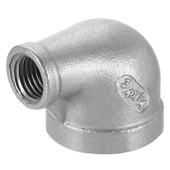 Uxcell 304 Stainless Steel 90 Degree Elbow Fittings NPT 3/4 x NPT 1/4 Female to Female Threaded Adapter Pipe Fitting for Connecting Water Pipe Air Hose Tube Cast Coupling