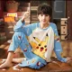thumbnail image 3 of Conjunto de pijamas cálidos con estampado de dinosaurio para niño, ropa interior térmica para niños, ropa de dormir para primavera y otoño, talla media a grande, 3 of 5