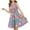 E302-Purple, variant on hengsof Girls Fashion Printed Sleeveless Pleated Waist Dress, Cute Round Neck Slip Dress, Suitable for Lounging or Dancing, Ages 3 to 14