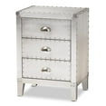 thumbnail image 1 of Baxton Studio Claude French Industrial Silver Metal 3-Drawer End Table, 1 of 9