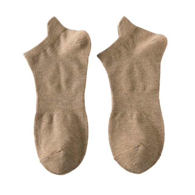 CSChome Solid Color Boat Socks Men Boat Low-cut Shallow Solid Color High Elasticity Slip Soft Sweat-absorption Shrink Sports Short