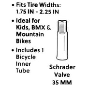 Concord Replacement Bicycle Inner Tube, 20, Schrader Valve
