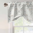 thumbnail image 5 of Tie Up Valances for Windows, Modern Geometric Adjustable Valance Curtains Window Treatment for Living Room, Minimalist Lines Polka Dots Abstract Beige Rod Pocket Kitchen Curtains & Drapes 42x12 Inch, 5 of 9