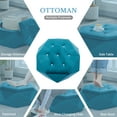 thumbnail image 4 of Newest 34" Velvet Diamond Tufted Storage Ottoman, Blue Multi-Functional Footrest with 330lb Capacity for Living Room & Bedroom, 4 of 5