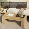 thumbnail image 4 of COZAYH Modern Rustic Wood Coffee Table with Thick Legs, Rectangular Living Room Center Table, Natural Finish Design, Sturdy Farmhouse Style for Home Decor, Office, Brown, 4 of 9