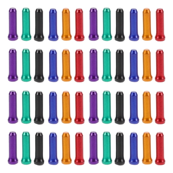 HOMEMAXS 48pcs Aluminum Cable End Caps For Bicycle Brake And Gear Cables Ideal For Road And Mountain Bikes Bike Cable Tips Set