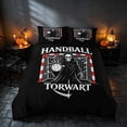 thumbnail image 2 of Homewish Halloween Skull Skeleton Bedding, Handball Sport Duvet Cover Full, Black Red White, Black Reversible 3-Piece, 1 Duvet Cover and 2 Pillowcases, 2 of 7