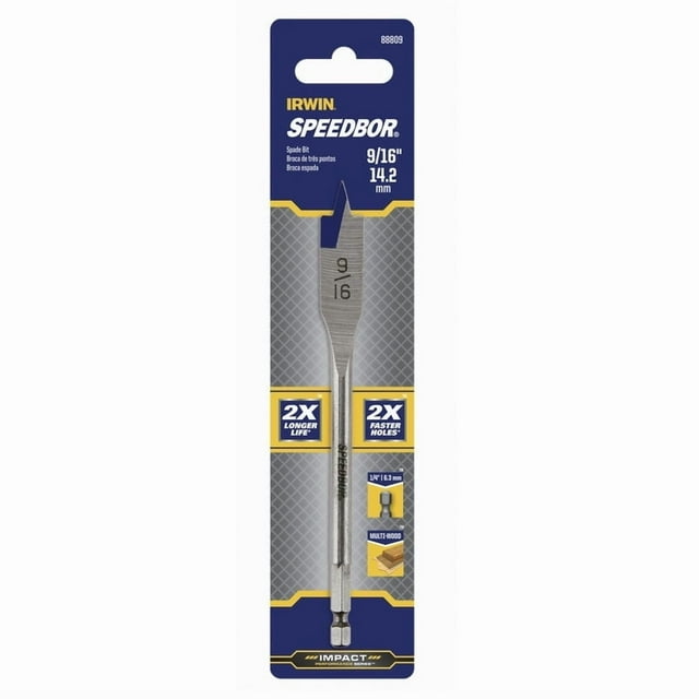 Broca para madera IRWIN Speedbor de acero al carbono de 9/16 pulgadas x 6 pulgadas