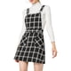 thumbnail image 1 of Vestido de tirantes ajustables de cuadros para mujer INSPIRE CHIC XL en blanco y negro, 1 of 8
