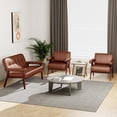 thumbnail image 4 of LAZZO Accent Chair, Faux Leather Upholstered Armchair for Living Room, Office and Bedroom, Brown, 4 of 7