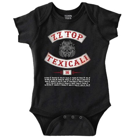 

ZZ Top Texicali Tour Dates Concert Romper Boys or Girls Infant Baby Brisco Brands 12M