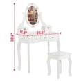 thumbnail image 3 of Hassch Vanity Set with Lighted Mirror and Stool, 23.6 Inch Makeup Dressing Table with 5 Storage Drawers for Small Space, White, 3 of 6