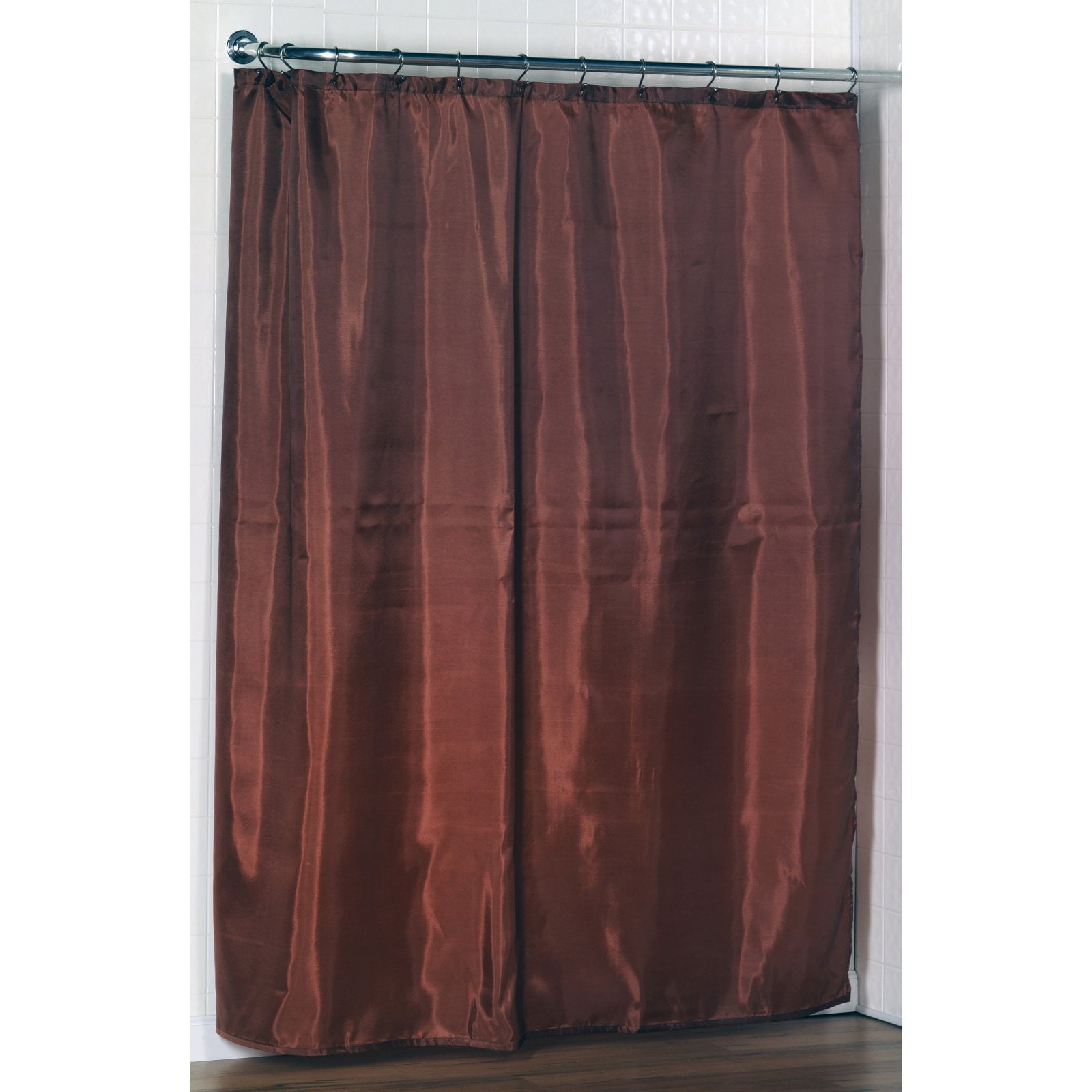 Standard-Sized Polyester Fabric Shower Curtain Liner in Spice Color