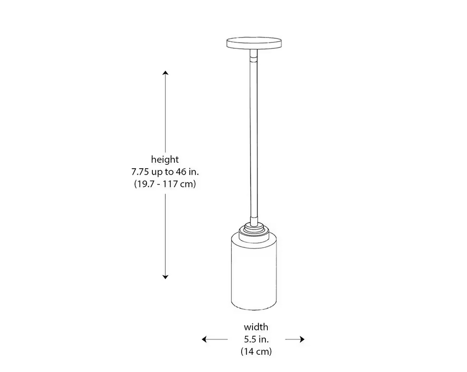 Bel Air Lighting Mod Pod 1-Light Brushed Nickel Hanging Mini Pendant Light Fixture with Frosted Glass Cylinder Shade