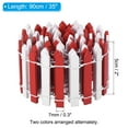 thumbnail image 2 of Uxcell 35" L x 2" H Wood Miniature Mini Fairy Garden Picket Fence, Red White, 2 of 5