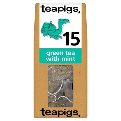 Teapigs Green Tea with Mint Tea Bags 15's, British Import (Pack of 3)