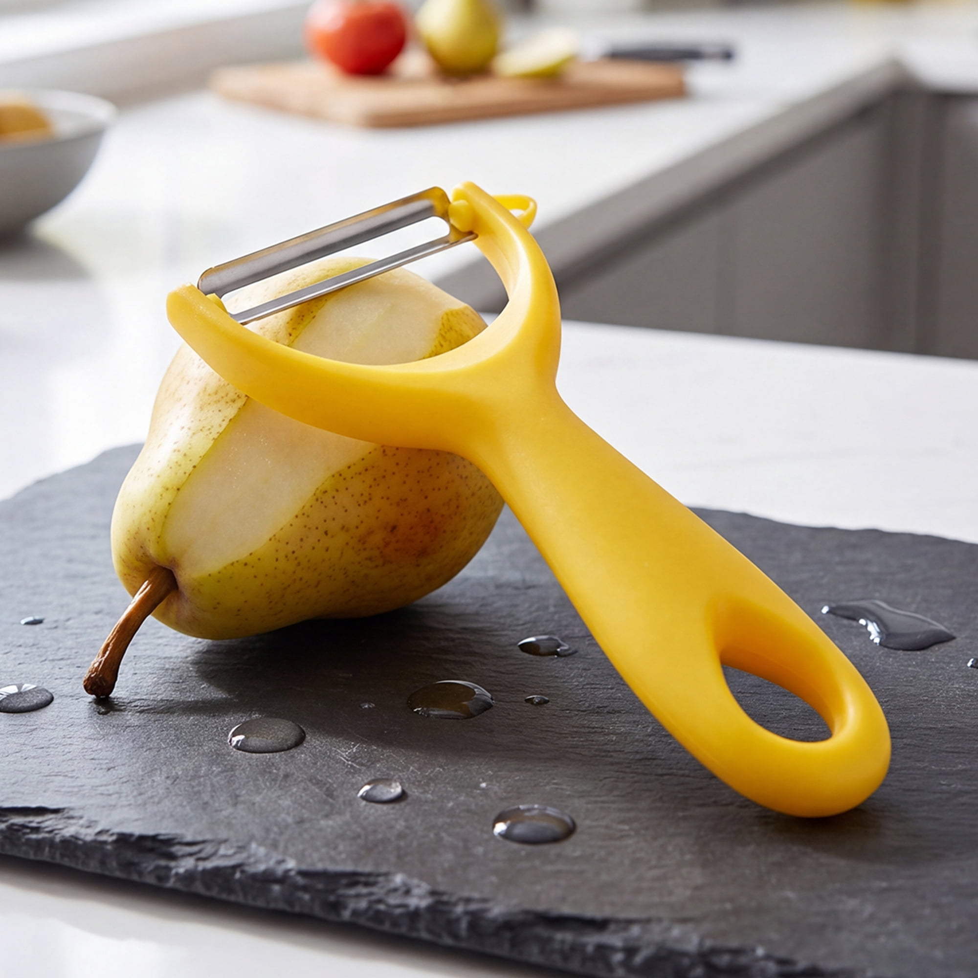 Unique Bargains Durable Potato and Orange Peeler with Ergonomic Handle Colorful 4Pcs