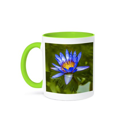 3drose, Blue Egyptian Flower, Vizcaya Museum and Gardens, Miami, Florida., 15oz Two-tone Green Mug