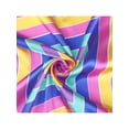 thumbnail image 4 of INSPIRE CHIC Women Colorful Striped Satin Scarf, 23.6x23.6" Square Silk Like Neck Scarves Neckerchief 23.6x23.6"(LxW) Colorful-3, 4 of 6