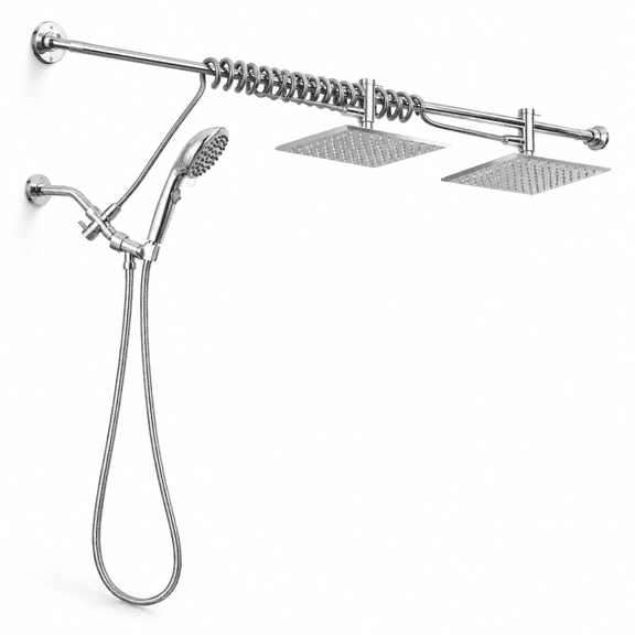 Chrome Twist Slider 2-in-1 Dual System Rainfall Handheld Shower Head