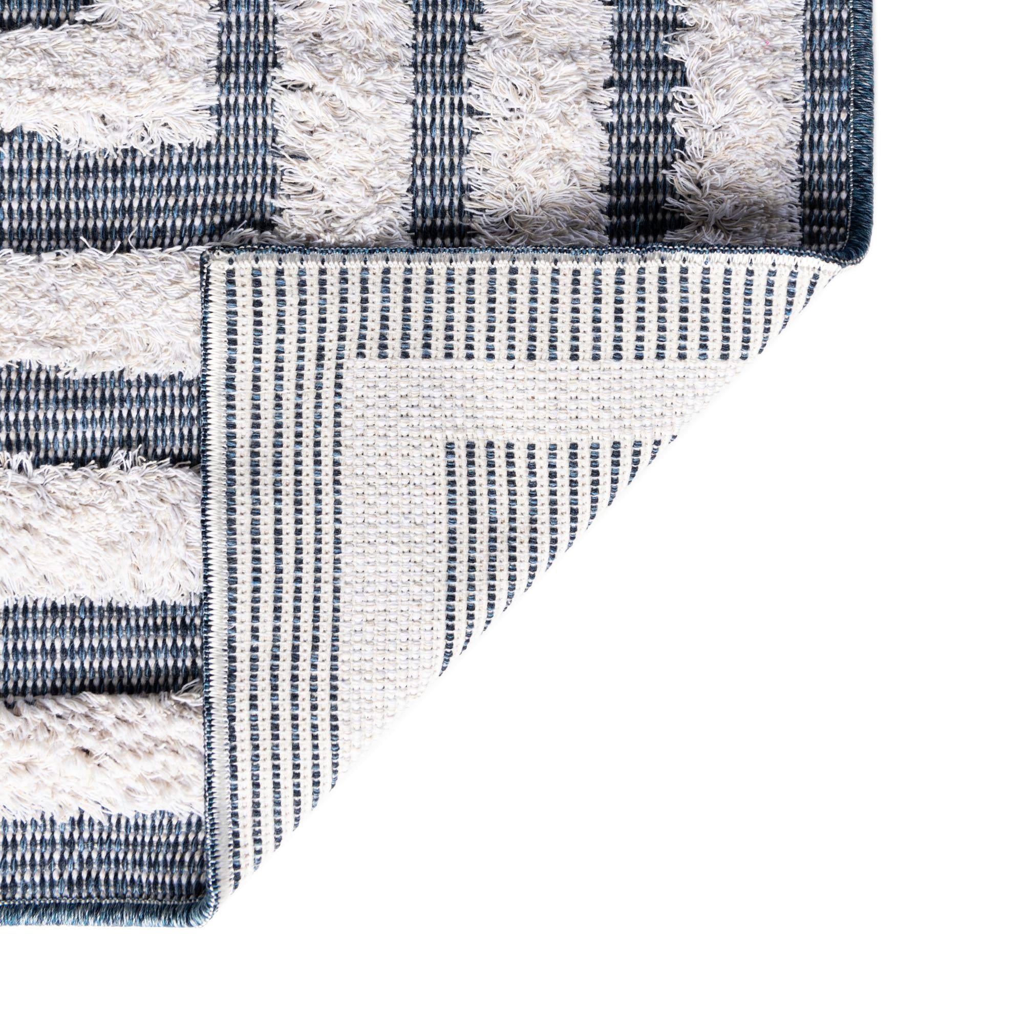 Sabrina Soto Casa Collection Area Rug - Toluca (2' 7" x 12' Runner Navy Blue/Ivory)