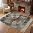 thumbnail image 3 of Blue Brown Geometric Washable Area Rug 3'x5', Modern Ombre Abstract Art Woven Cotton Tassels Kitchen Rugs, Non Slip Indoor Door Mat Throw Carpet for Entryway Living Room Nursery Laundry Room, 3 of 9