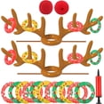 thumbnail image 1 of Juegos de Navidad, juego inflable de lanzamiento de aros con astas de reno, juegos de fiesta de Navidad para niños y adultos, divertidos regalos de Navidad, juegos de fiesta de carnaval para la, 1 of 7