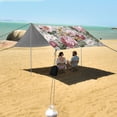 thumbnail image 7 of Portable Beach Tent Sun Shelter With Ground Pegs Water And Wind Resistant Sun Shade Canopy Angle Adjustable Roses Blooming, 7 of 7