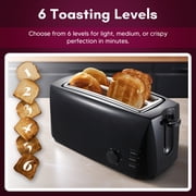 Elite Cuisine ECT2958 4 Slice Long Slot Cool Touch Toaster