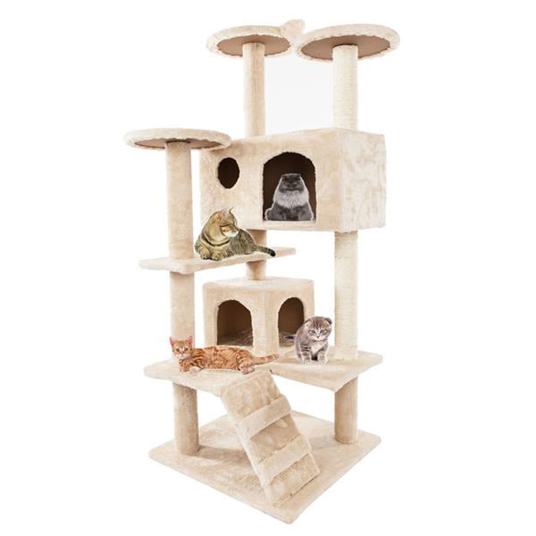 GLAF Multi-Level Cat Tree Stand House Furniture Kittens Activity Tower with Scratching Posts Kitty Pet Play House 