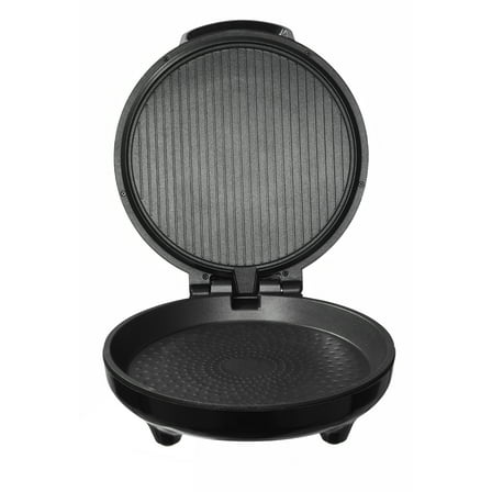 KFFKFF 12-Inch Electric Pizza Oven, 1200W Pizza Maker with Non-Stick Surface, 180° Open Design for Dual-Sided Baking, Heats Up to 410°F, Versatile Cooker for Pizza and Grilling