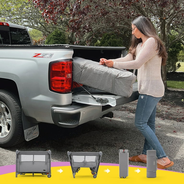 HARPPA 5 in 1 Portable Playard and Bassinet for Girl from Newborn to Toddler, Easy Folding, Pink