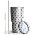 thumbnail image 2 of 30oz White Bigfoot and Pine Tree Pattern Tumblers Stainless Steel Tumbler with Lid and Straw,Vacuum Insulated Double Wall Travel Tumbler Cups Mug with Cleaning Brush for Coffee,Tea, 2 of 7