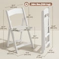 thumbnail image 3 of HOMCOM Lot de 4 Chaises Pliantes, Chaise Pliable en Résine avec Siège Rembourré, Blanc, 3 of 10