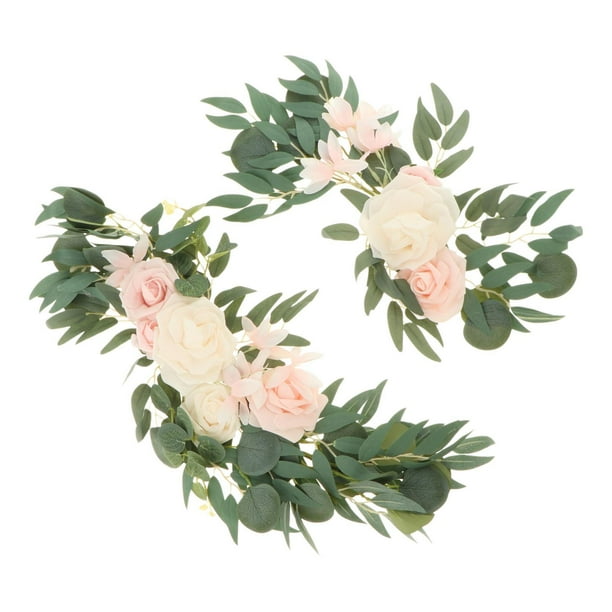 Arreglo de colgante Colcomx 2 piezas de boda de seda corona de flores