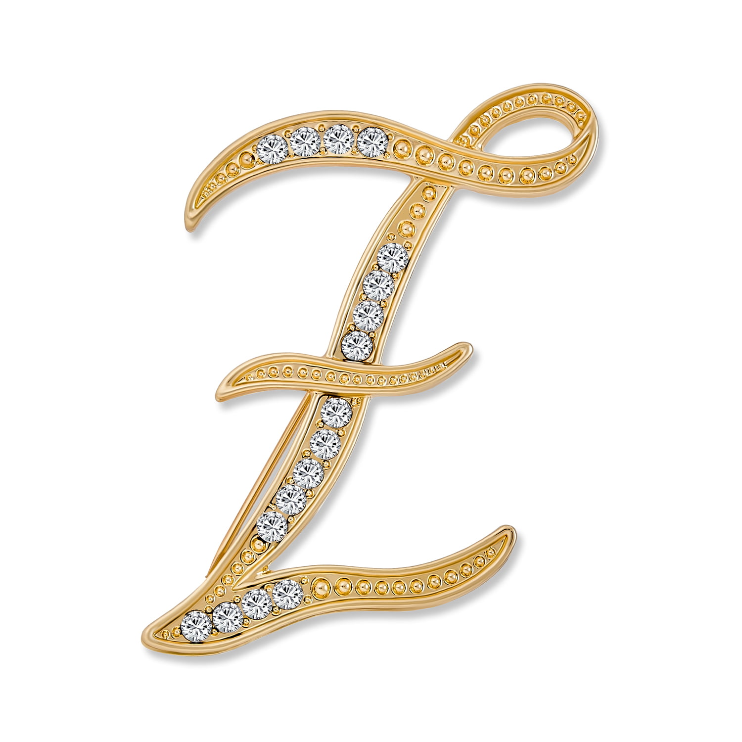 " J " Monogram Letter Lapel Pin W/Tie Back Safety Chain Silver Tone-PINK Enamel 