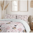 thumbnail image 6 of Ambesonne Pink Duvet Cover Sets, Drawing Pattern Wedding, 2-Queen, Pink White Black, 6 of 7