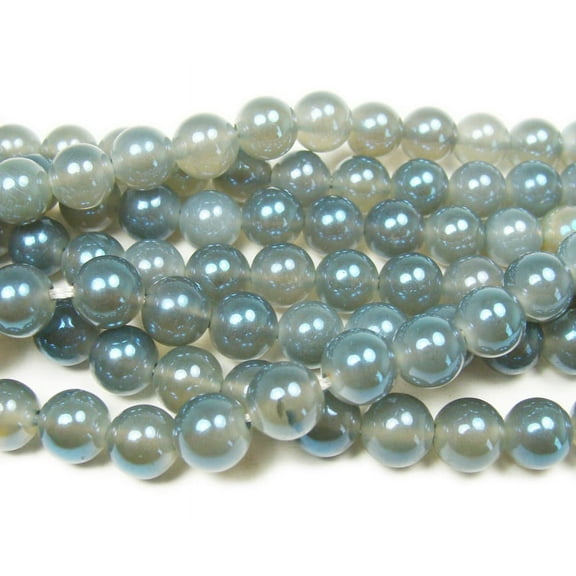 10mm 15" Dark Gray Electro-Plated Agate Beads Genuine Gemstone Natural Jewelry Making