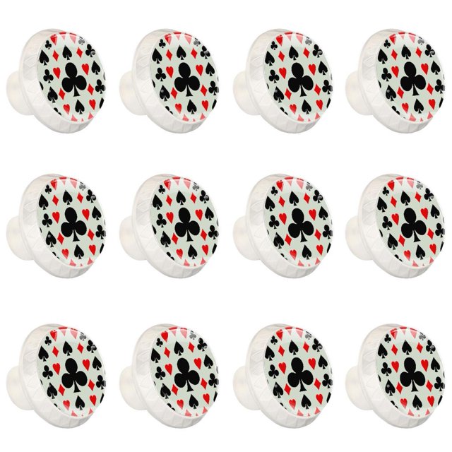 12 Pcs Poker Cards Knobs for Kitchen Cupboard Dresser Bookcase