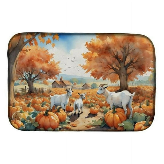 Carolines Treasures DAC7647DDM 21 x 14 in. Autumn Goats Dish Drying Mat