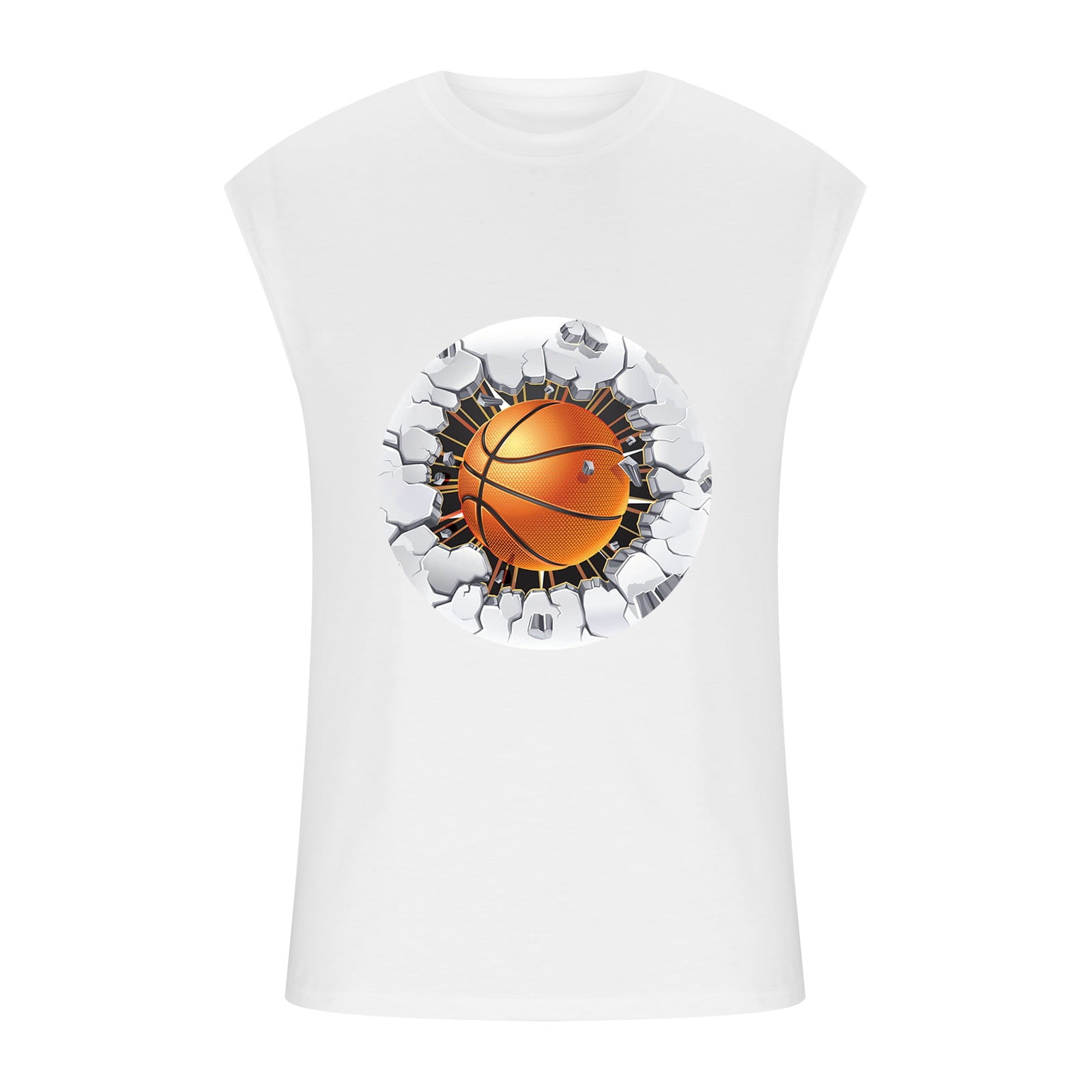 VSSSJ 3D Basketball Graphic T-Shirt for Men Loose Fit Funny Design  Sleeveless Crewneck Print Tee Summer Breathable Sport TankTees Black XXXL