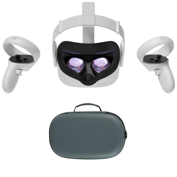 2020 Oculus Quest 2 Casque Tout-en-un VR, Contrôleurs Tactiles, 64GB SSD, 1832x1920 jusqu'à 90 Hz Taux de Rafraîchissement LCD, Lunettes Compitble, Audio 3D, Cas de Transport Mytrix