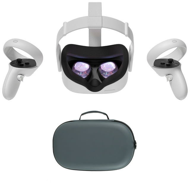 Oculus Quest 2 VR Headset – All-In-One 64GB, Touch Controllers, 90Hz LCD, 3D Audio, Glasses Compatible, Mytrix Carrying Case