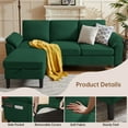 thumbnail image 4 of Pingliang Home 80" Sectional Sofa Couch,L Shaped 3 Seat with Reversible Storage Ottoman and Side Pockets, Modern Polyester Fabric Sofa Couches for Living Room Apartment Office Studio Small Space, 4 of 11