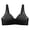 Black, variant on VBARHMQRT Female Supportive Sports Bras for Women Plus Size Women's Solid Color Front Button Large Size Thin Bra Underwear Yoga Bras for Women Adjustable Straps Padded Sports Bras for Women