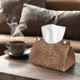 thumbnail image 4 of COEQINE Tissue Box Cover PU Leather Rectangle Tissue Case Holder Facial Tissue Dispenser for Bathroom Bedroom Kitchen Office Car Modern Decorative, Brown Leopard Print, 4 of 7