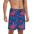 thumbnail image 2 of Wukai Chicken and Rooster Men’s Short Pajama Pants With Pockets Soft Sleep Pj Shorts for Men-, 2 of 6
