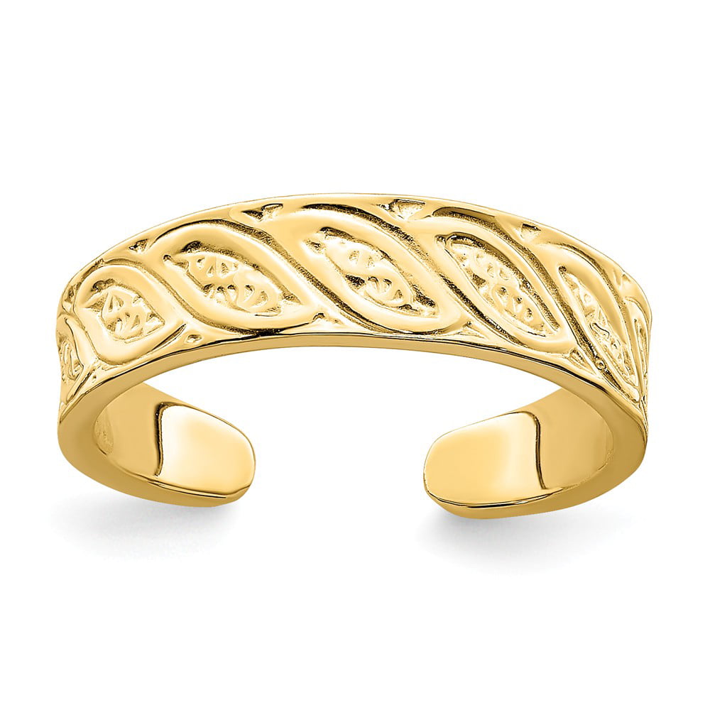 14k Solid Gold  Woven Filigree Toe Ring Body Art Adjustable